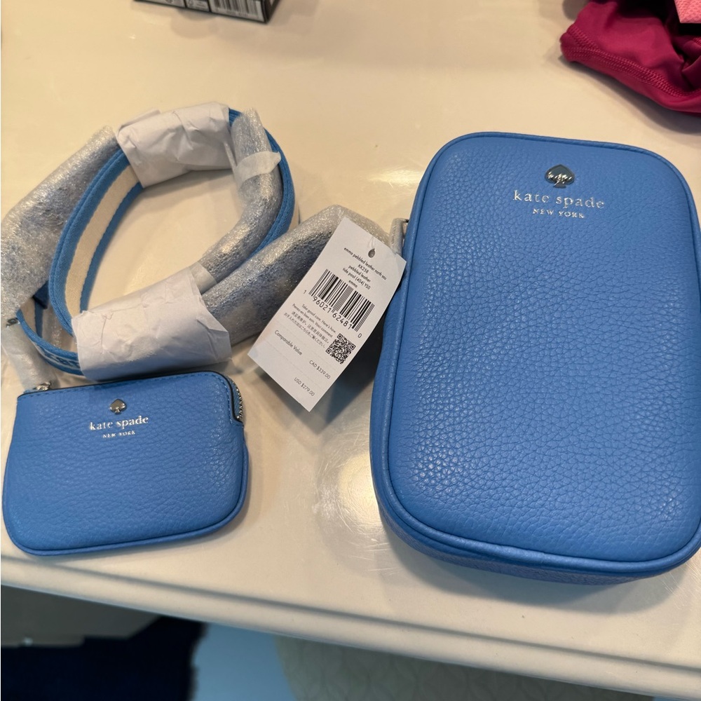 Kate Spade Blue Key and Card Holder Set